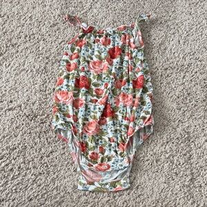 Posh Peanut Floral Alma Spaghetti Strap Bubble Romper Bodysuit